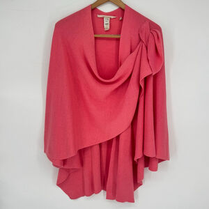 Soft Surroundings Coral Knit Poncho One Size Grecian Wrap